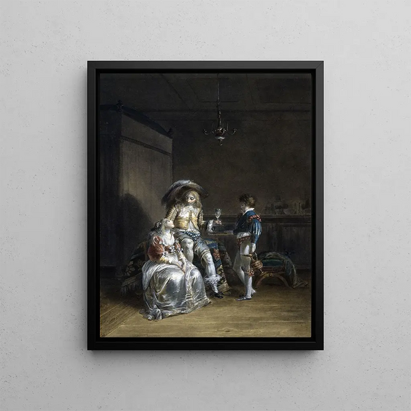 The Gallant Soldier - Jean-Baptiste Mallet — framed artwork on a wall
