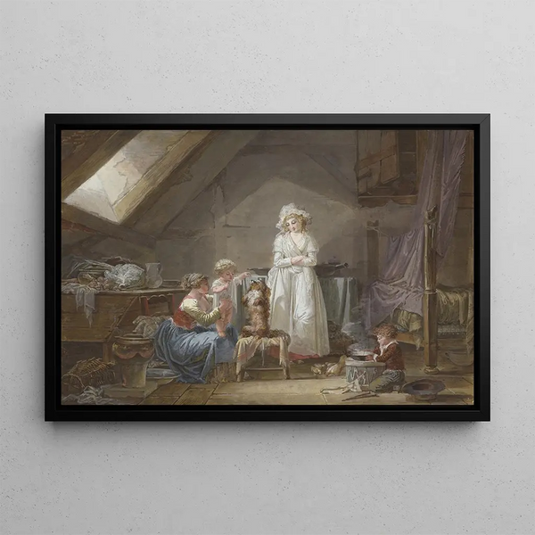 Young French Marquise in exile in Lausanne - Jean-Baptiste Mallet — framed artwork on a wall