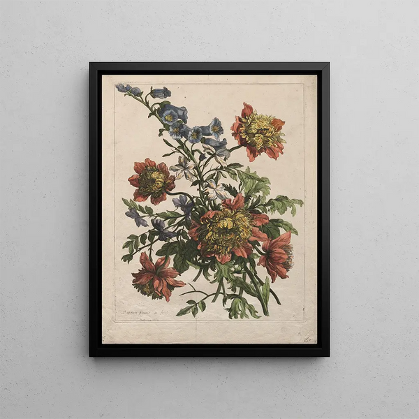 Bouquet - Jean-Baptiste Monnoyer — framed artwork on a wall