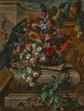 JeanBaptiste Monnoyer - Flowers in an urn on a sarcophagus.webp