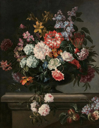 JeanBaptiste Monnoyer - Vase de fleurs et fruits sur un entablement.webp