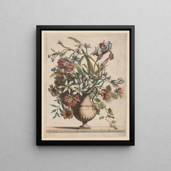Flower Vase Painting - Jean-Baptiste Monnoyer — framed artwork on a wall