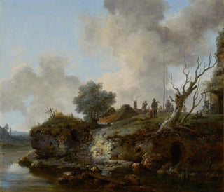 Russian Peasants Playing with a Parrot near a River - Jean-Baptiste Nicolas Le Prince — artwork view