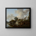 Russian Peasants Playing with a Parrot near a River - Jean-Baptiste Nicolas Le Prince — framed artwork on a wall