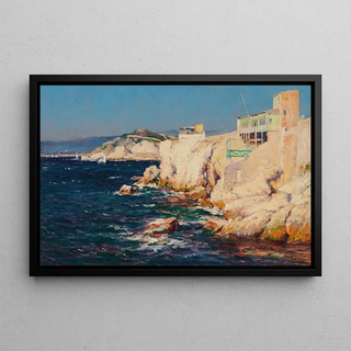 Le Cabanon de M. Borel sur la corniche - Jean-Baptiste Olive — framed artwork on a wall
