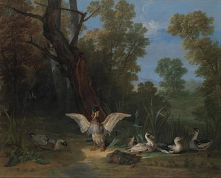 Ducks resting in the sun - Jean-Baptiste Oudry — artwork view