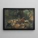Deer Hunt - Jean-Baptiste Oudry — framed artwork on a wall