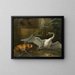 Swan Attacked by a Dog - Jean-Baptiste Oudry — framed artwork on a wall