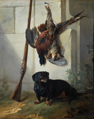 JeanBaptiste Oudry - The Dachshound Pehr with Dead Game and Rifle.webp
