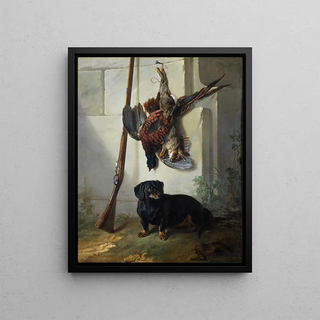 JeanBaptiste Oudry - The Dachshound Pehr with Dead Game and Rifle.webp