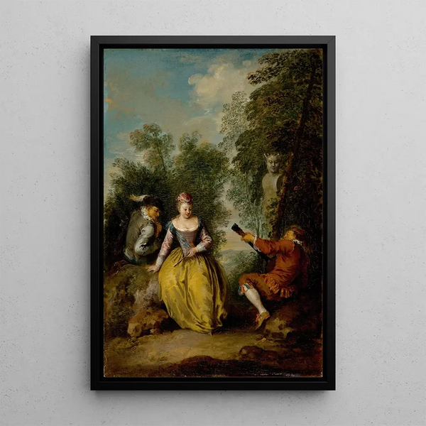 A pastoral concert - Jean-Baptiste Pater — framed artwork on a wall