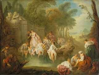 Bathing Party in a Park - Jean-Baptiste Pater — artwork view