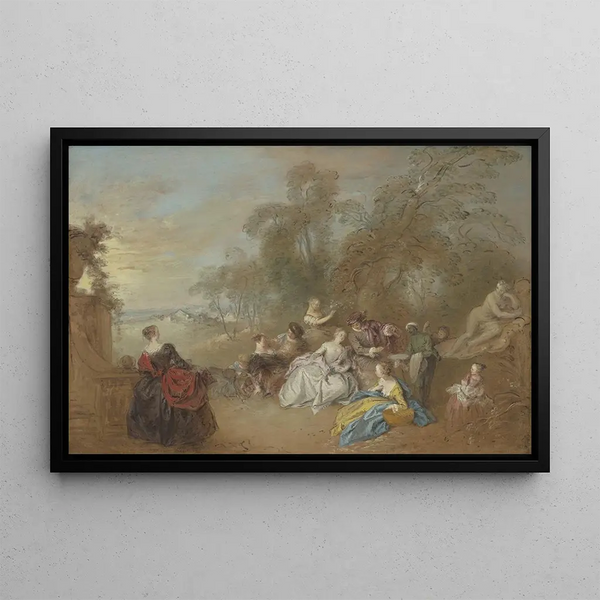 On the Terrace - Jean-Baptiste Pater — framed artwork on a wall