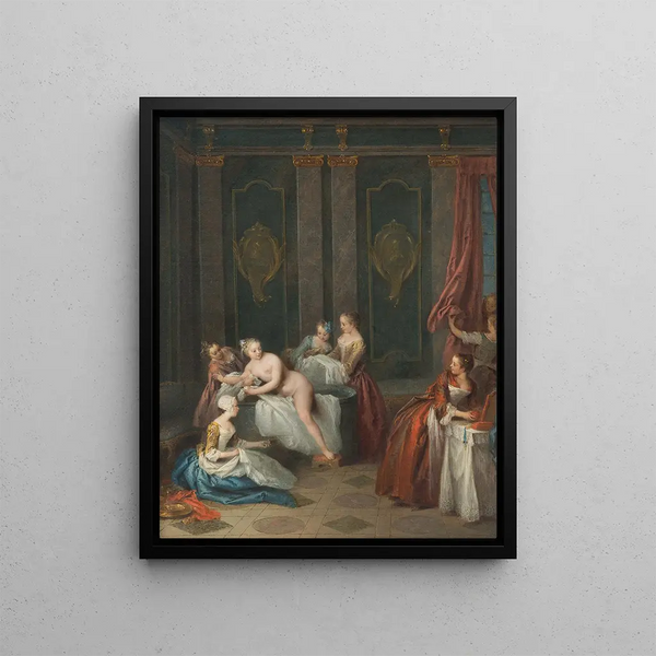 The bath - Jean-Baptiste Pater — framed artwork on a wall