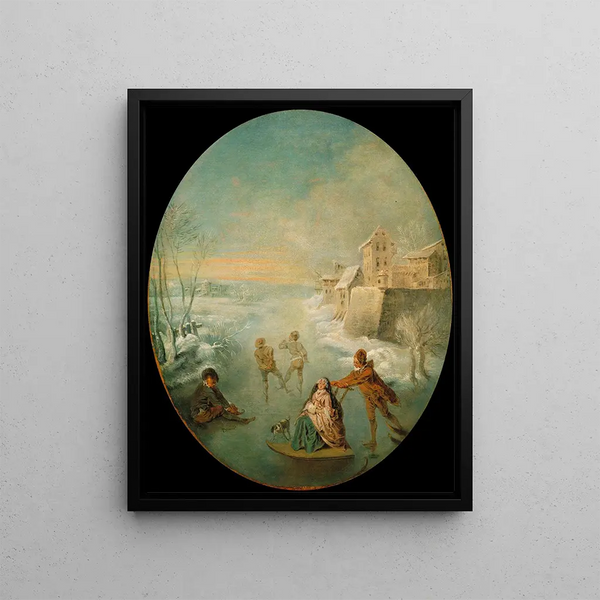 Winter Painting - Jean-Baptiste Pater — framed artwork on a wall