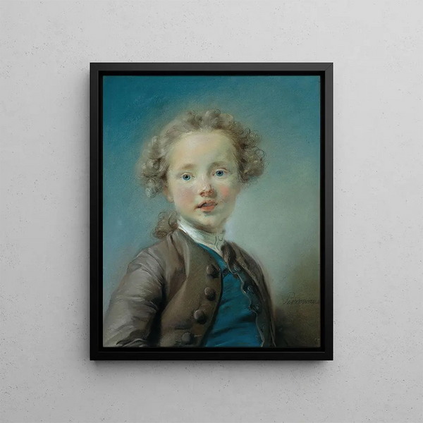 Portrait of Jean-Baptiste Antoine Le Moyne - Jean-Baptiste Perronneau — framed artwork on a wall