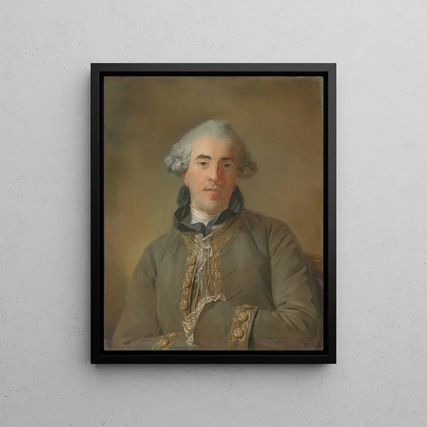 Portrait Painting of Théophile Van Robais - Jean-Baptiste Perronneau — framed artwork on a wall