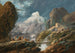 Mountainous landscape painting with two bridges and travelers - Jean-Baptiste Pillement — artwork view