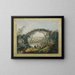 a pair of river landscapes with figures approaching a bridge - Jean-Baptiste Pillement — framed artwork on a wall