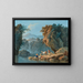 a couple of shepherds in a mountainous landscape - Jean-Baptiste Pillement — framed artwork on a wall