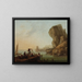 Fishermen pulling nets ashore - Jean-Baptiste Pillement — framed artwork on a wall