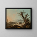 Goatherds in a Rocky Landscape - Jean-Baptiste Pillement — framed artwork on a wall