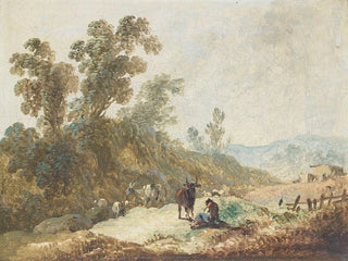 Pastoral landscape painting - Jean-Baptiste Pillement — artwork view