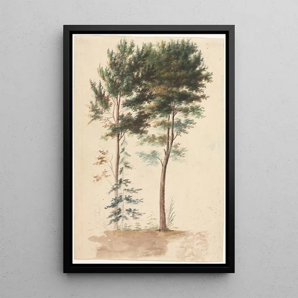 Trees - Jean-Baptiste Pillement — framed artwork on a wall
