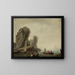 View of the Sea with Fishing Boats - Jean-Baptiste Pillement — framed artwork on a wall