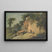 Pastoral landscape painting of cliffs - Jean-Baptiste Pillement — framed artwork on a wall