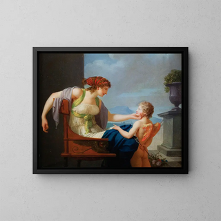 Venus and Cupid - Jean-Baptiste Regnault — framed artwork on a wall