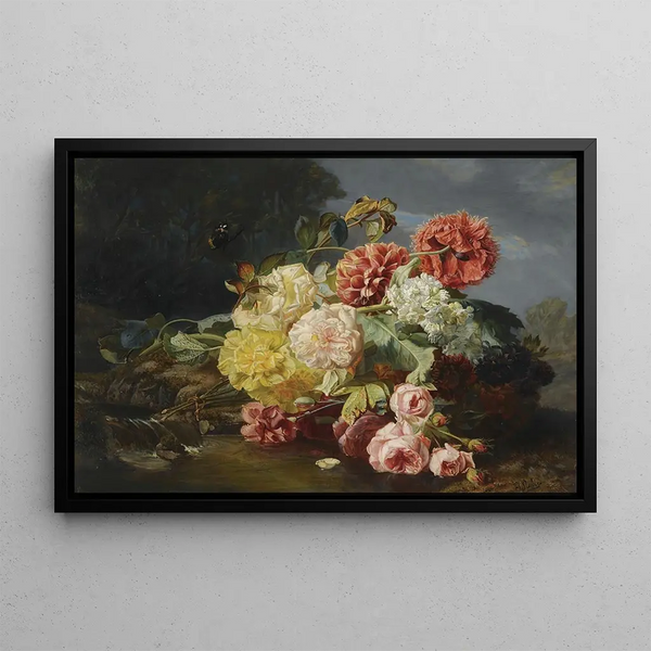Nature Morte de Fleurs - Jean-Baptiste Robie — framed artwork on a wall