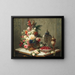 Still life with flowers and raspberries - Jean-Baptiste Robie — framed artwork on a wall
