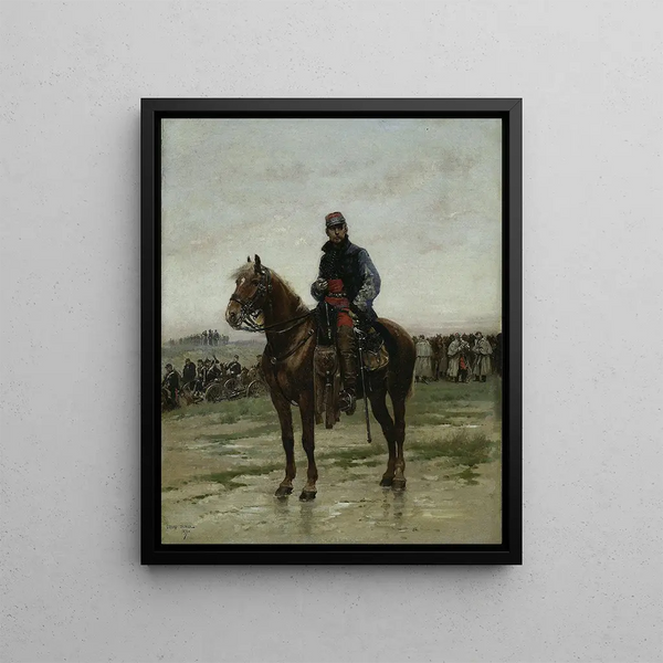 a mounted officer - Jean-Baptiste Édouard Detaille — framed artwork on a wall