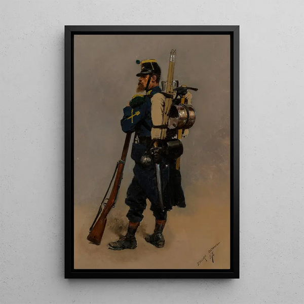 a Franco-Prussian War line engineer - Jean-Baptiste Édouard Detaille — framed artwork on a wall