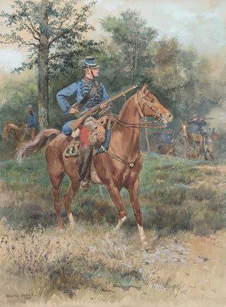 JeanBaptiste douard Detaille - Chasseur Cheval Soldier On Horseback.webp