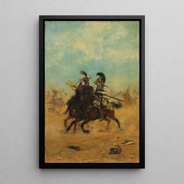 Combat pour les couleurs - Jean-Baptiste Édouard Detaille — framed artwork on a wall