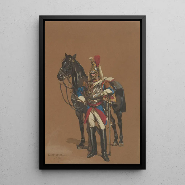 Cuirassier Painting - Jean-Baptiste Édouard Detaille — framed artwork on a wall