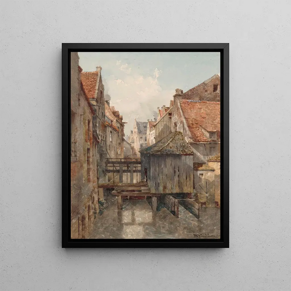 Old Brussels Painting - Jean-Baptiste van Moer — framed artwork on a wall