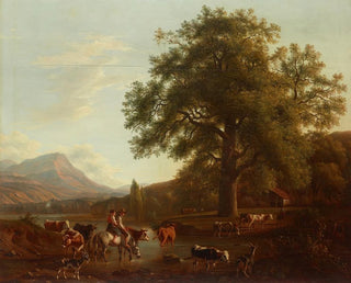River Landscape Painting - Jean-Daniel Huber — artwork view