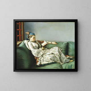 Portrait of Marie-Adélaïde of France in Turkish attire - Jean-Étienne Liotard — framed artwork on a wall