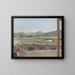 View of Mont Blanc massif from the artists' studio in Geneva with a self-portrait - Jean-Étienne Liotard — framed artwork on a wall