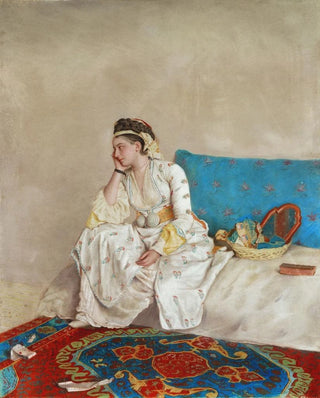 JeanEtienne Liotard - Woman in Turkish Dress Seated on a Sofa.webp