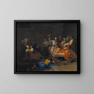 The Death of Socrates - Jean-François-Pierre Peyron — framed artwork on a wall
