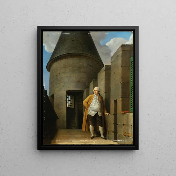 Portrait of Louis XVI at the temple - Jean-François Garneray — framed artwork on a wall