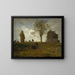 Autumn Landscape with a Flock of Turkeys - Jean-François Millet — framed artwork on a wall
