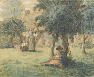 Woman drying her laundry - Jean-François Millet — artwork view