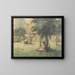 Woman drying her laundry - Jean-François Millet — framed artwork on a wall