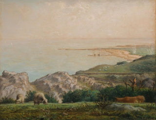 The Sea viewed from the top of the Landemer cliff - Jean-François Millet — artwork view