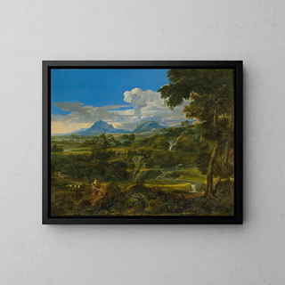 Landscape with Shepherds - Jean-François Millet — framed artwork on a wall